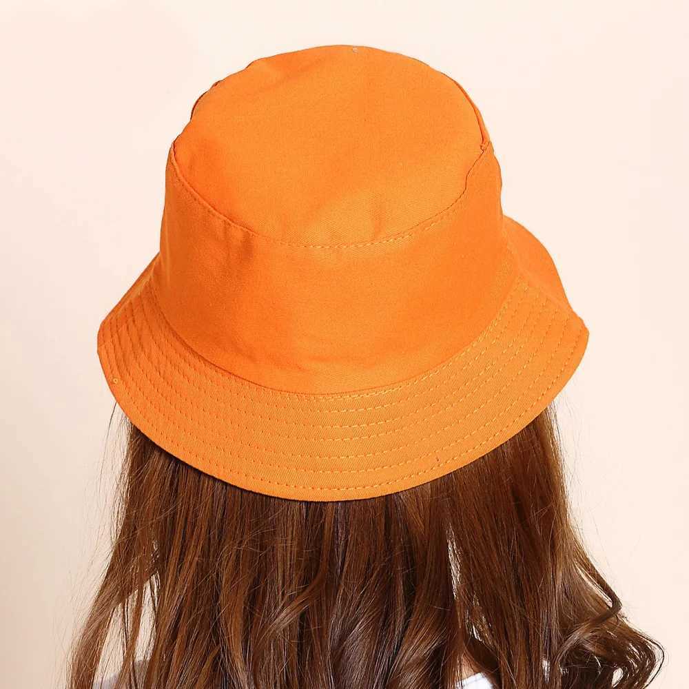 One piece custom bucket cap suitable for children Bob parents children Panama solid wide Brim cotton cap unisex Sunbonnet Fedoras fisherman hat W25021