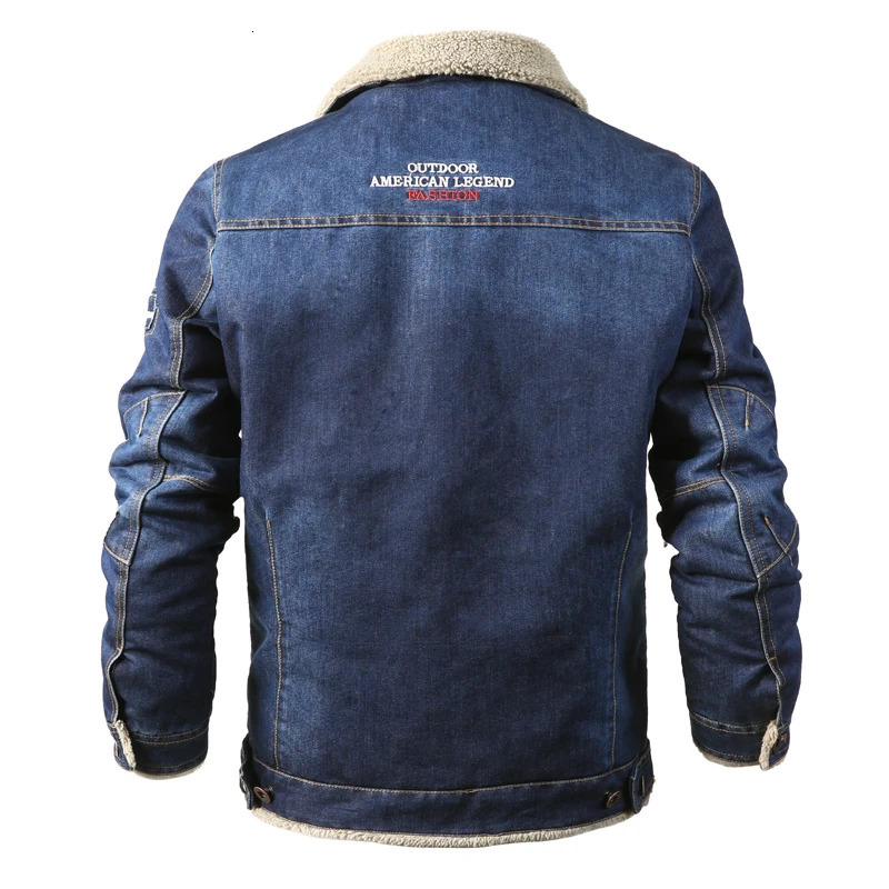 Large Size Denim Jacket Autumn Winter Thickened Warm WindResistant High Quality Men Clothing Comfortable Mens 250212