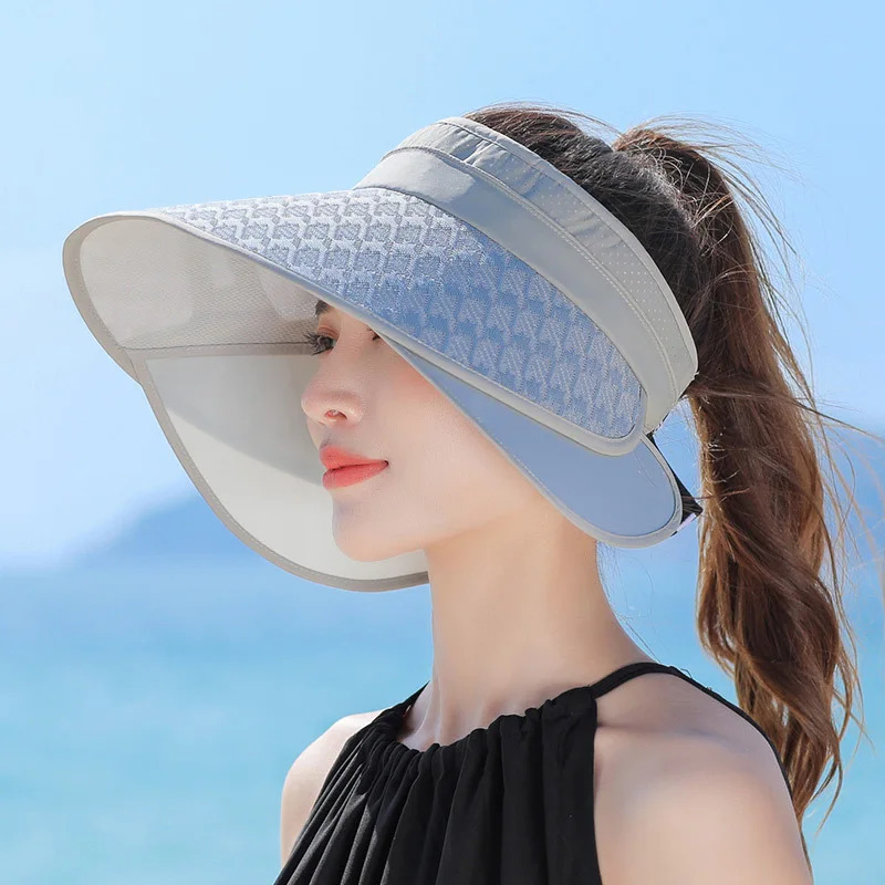 Womens summer foldable UV resistant beach hat solid color stretchable wide Brim sun hat womens sun hat 250213