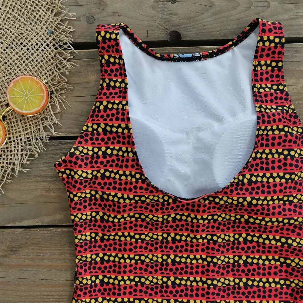 Printed Onepiece Swimsuit Classic Lace Up Womens Push Flower Suit Beach Wear For Female 250214