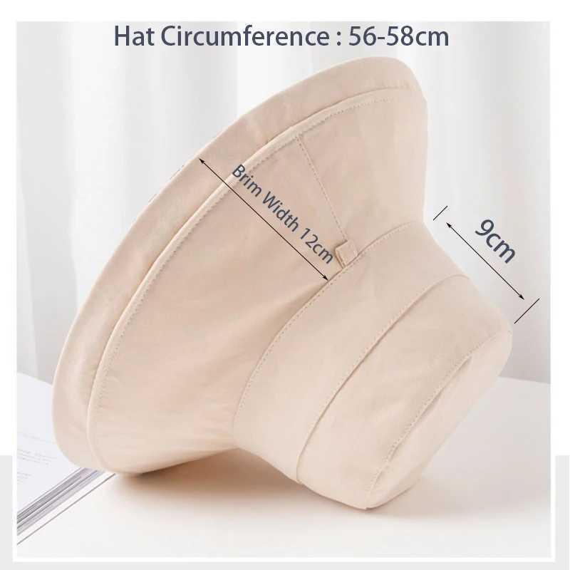 Reversible Foldable Cotton Sun Hat for Women Summer Wide Brim UV Protection Panama Beach Bucket Hat Ladies Girls Outdoor Sea Hat W250217