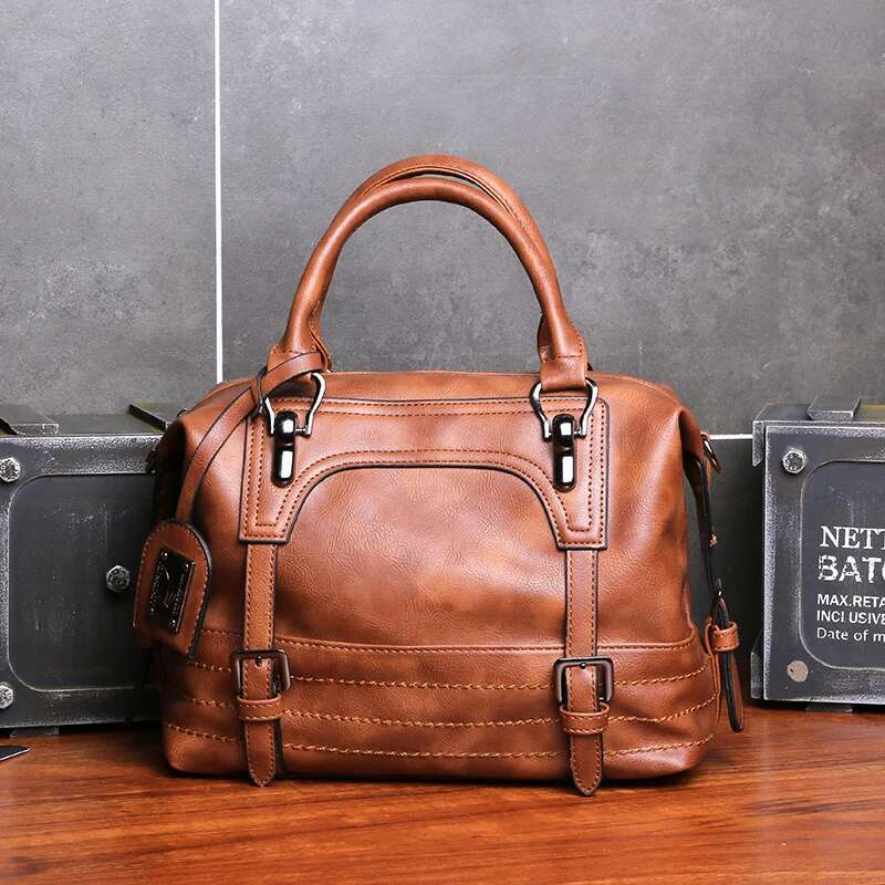 PU Leather Ladies Boston Shoulder Women Tote Handbags High Quality Female Top Handle Messenger Crossbody Bags