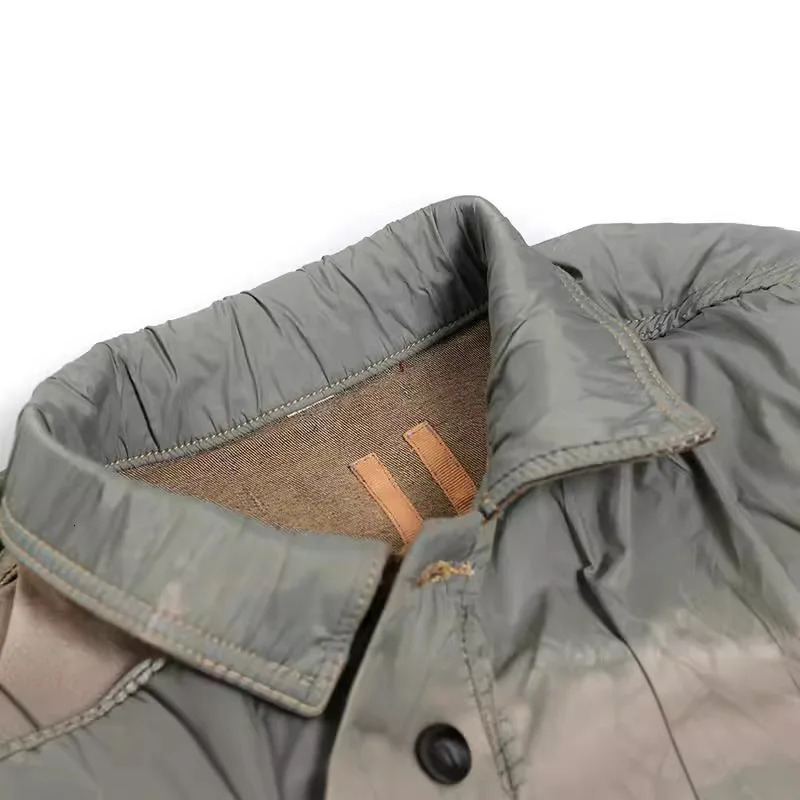 BOMP Dark RO washed patchwork coating brushed wax deconstruction denim jacket men 250212