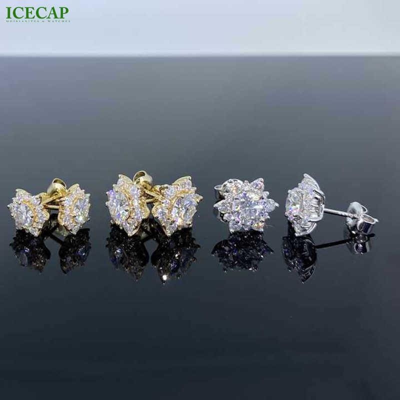 Icecap Fashion Jewelry 18K Gold Plated Wholesale Moisanne Diamond Earrings Lovely Gift For Girls Party Western Wedding Earring