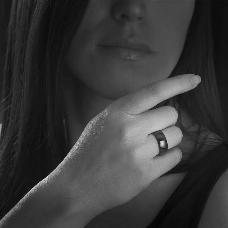 Somen Classic 2/4/6/8mm Dome Black Tungsten Carbide Ring Polished For Women Engagement Rings Wedding Band Jewelry anillos mujer 250213