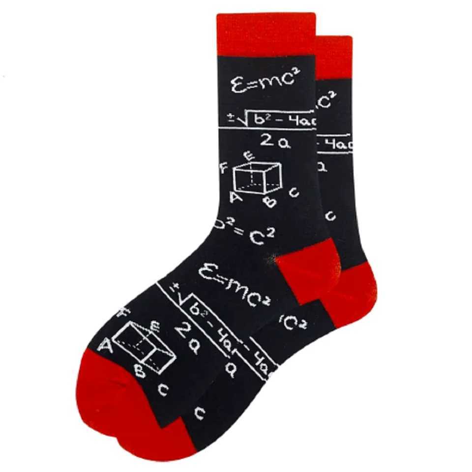 Pairing happy and interesting socks for mens casual creativity breathable Harajuku printing red wine glass stamps soft and interesting novels happy so
