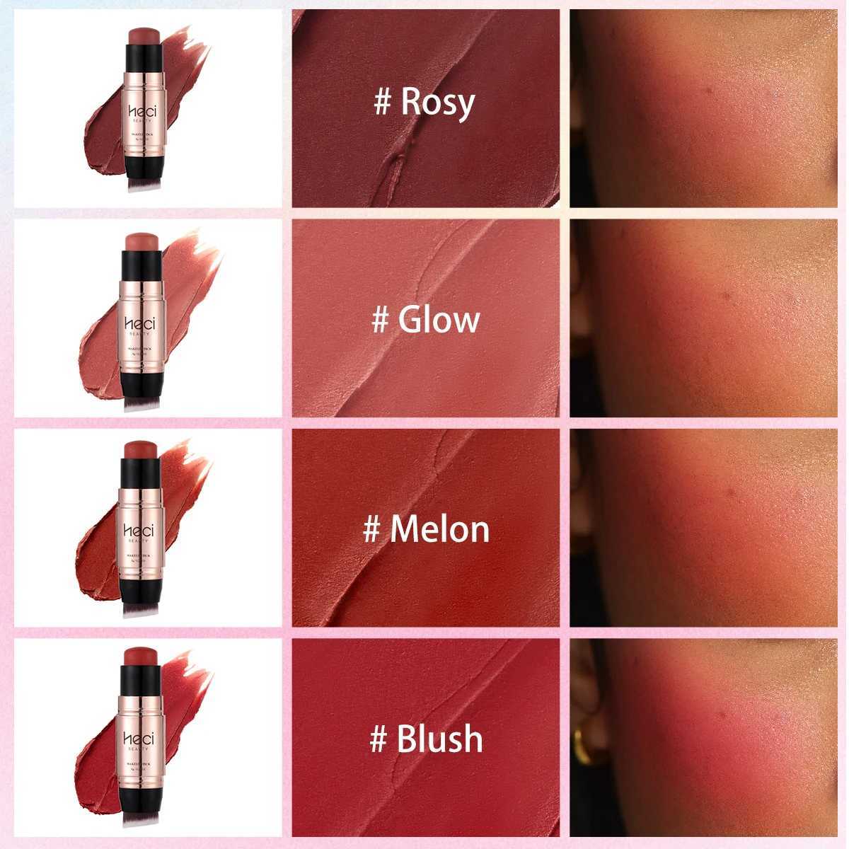 Double Head Cream B Stick Set Rose Gold Durable Matte Velvet Moisturizing Velvet Smooth B Cream with Brush for Mature SkinW250220