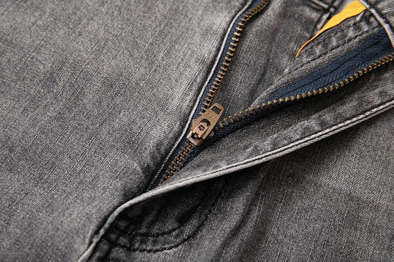 KSTUN Gray Jeans Men Stretch Slim Straight Regular Fit Casual Pants Summer Denim Trousers Mens Clothing Man Fashion 250214