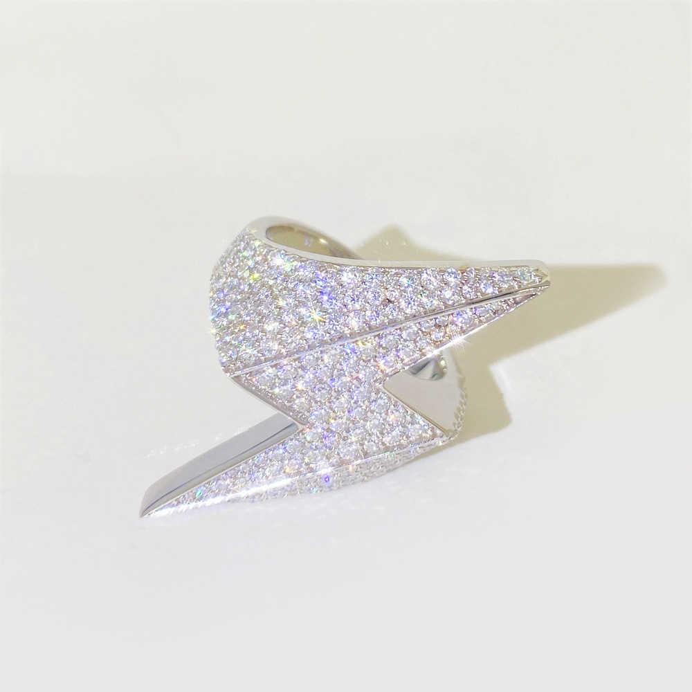 2022 new hip-hop ring mens S925 silver set VVS Mossan fashion personalized ring