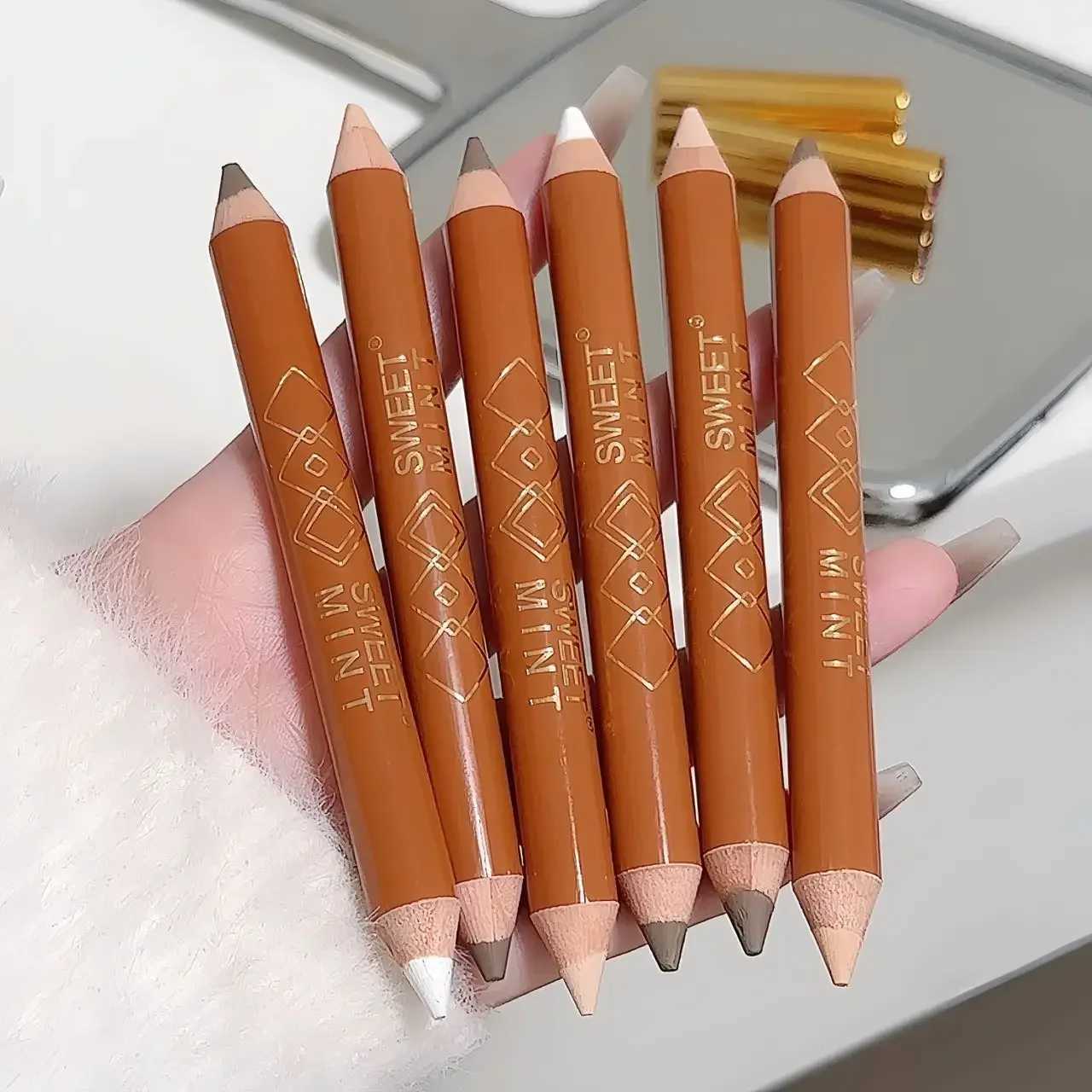 Double-head Nose Shadow Cream Sculpting Contour Pencil Makeup Facial Contouring Cement Gray Natural Steric Highlight StickW250217