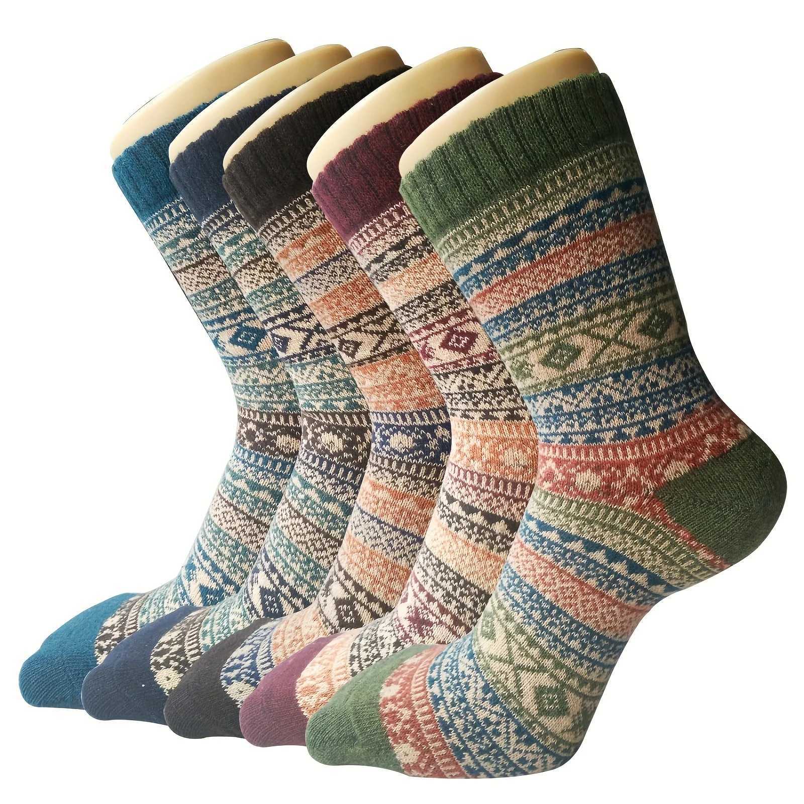 5 Pairs Men Winter Warm Thick Soft Mid-calf Socks Ultra-Comfortable High Quality Breathable Thickened Middle Womens Socks W250217