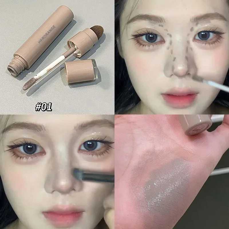 Ceramic white high gloss brightness liquid fluorescent lamp base sponge stick makeup natural three-dimensional contourW250217