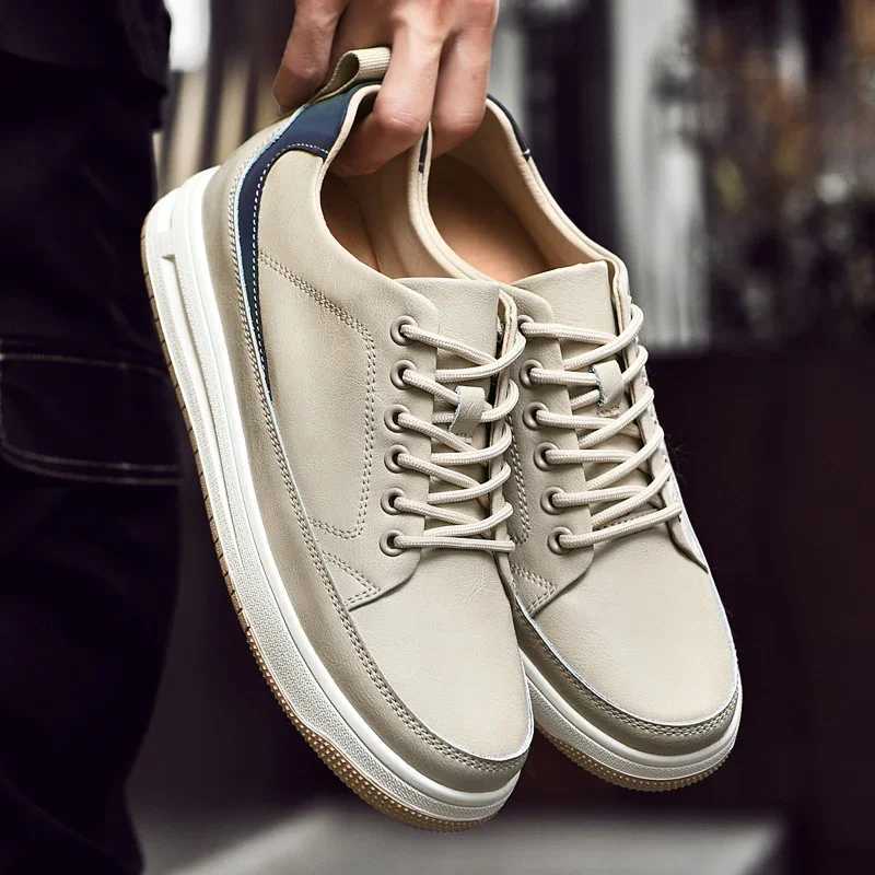 Leather Heightening Shoes for Men Insole 6cm 8cm H Casual Lift Height Shoes Man New Men Sneakers Elevator Shoes Cfortable Z250217