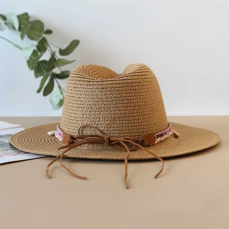 Big Size 60cm Panama Sun Hats Womens Mens Wide Brimmed Soft Fedora Starw Hat Grass Woven Beach Hat UV UPF 50+ W250217