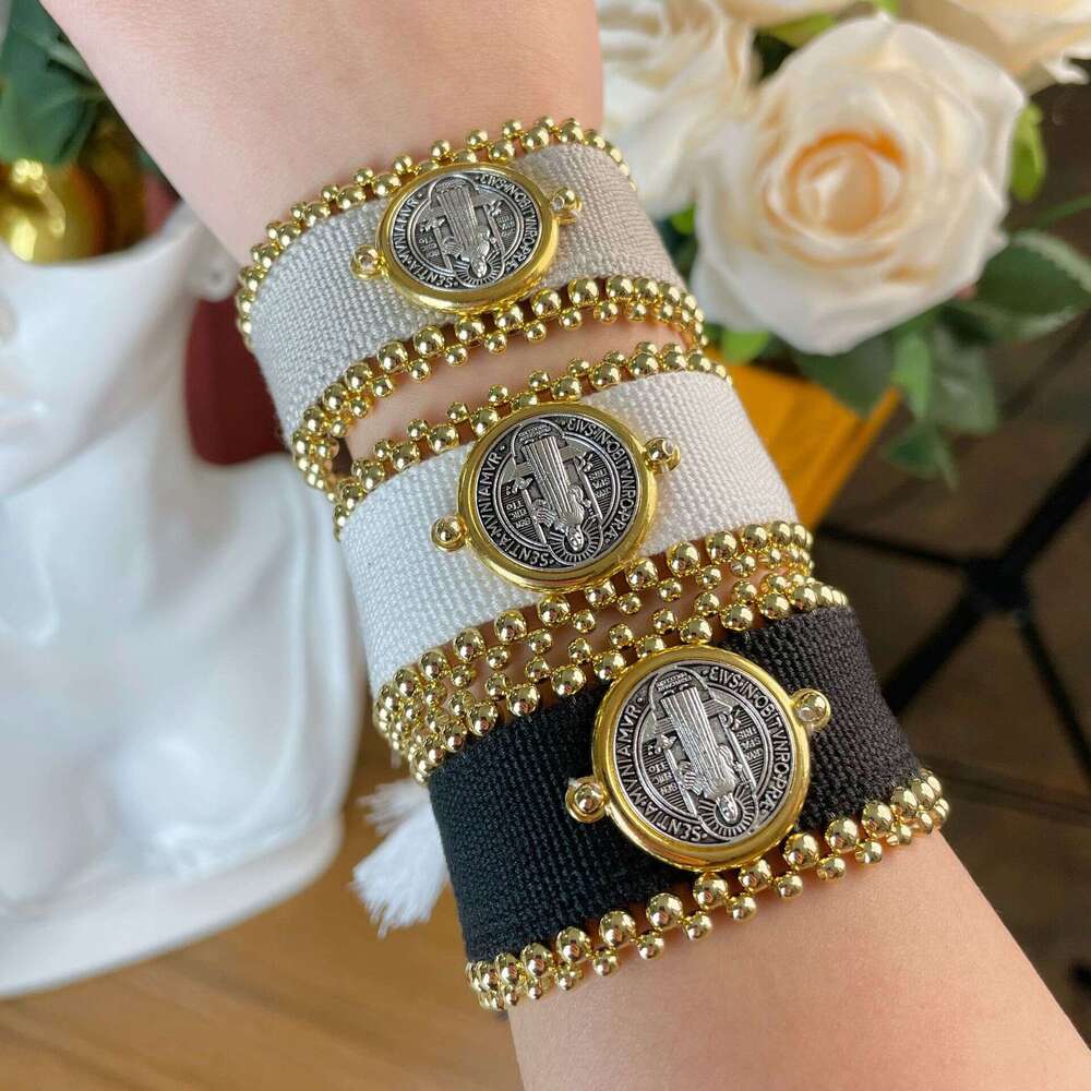 New jewelry Saint Benedict bracelet, copper bead woven personalized bracelet