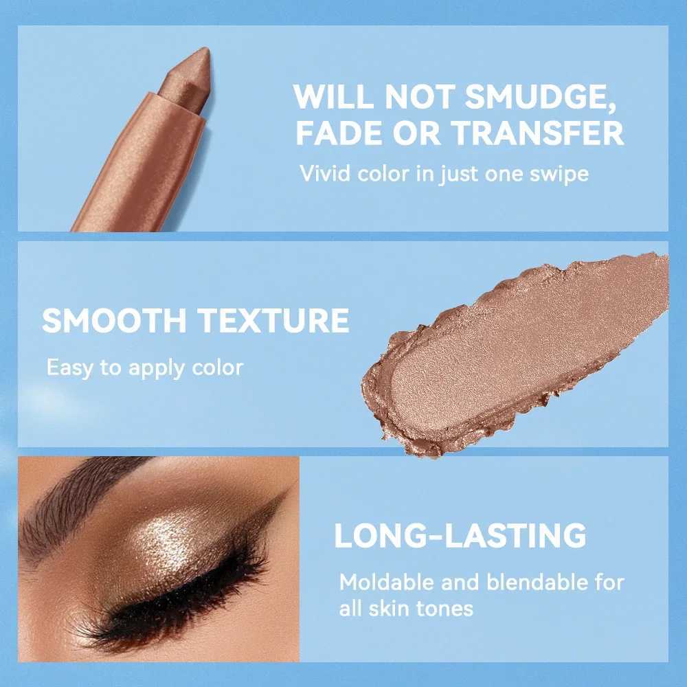 Highlighter White Makeup Eye Shadow Brightener Sticks for Eyes Pink Brown Eyeshadow Pencil High Gloss Lescent Shadow SticksW250217