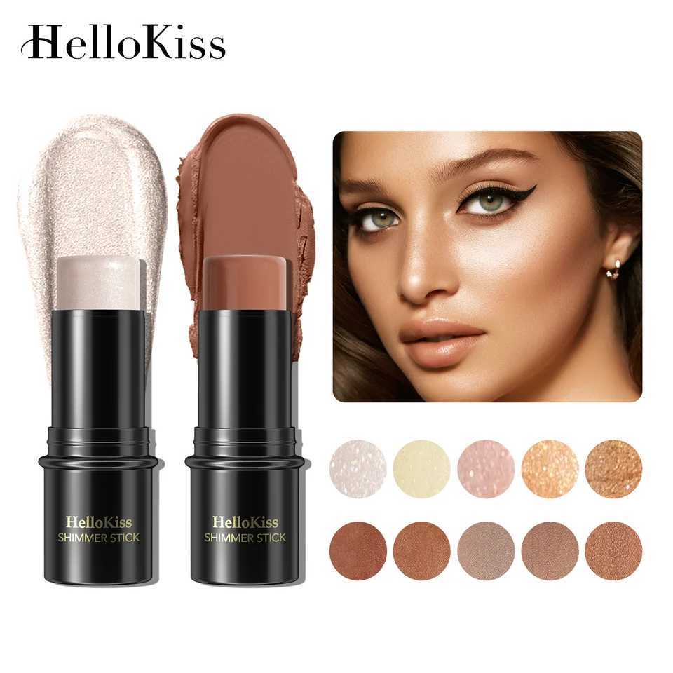 Hellokiss Waterproof Shimmer Face Bronzer Highlighters Glitter Corrector Contour Illuminator Stick Creamy B Makeup CosmeticsW250217
