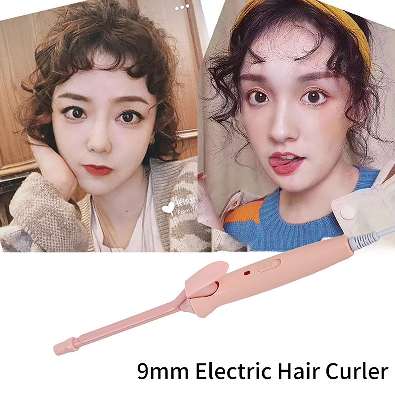 9mm Electric Hair Curler Ceramic Coating Curling Iron Unisex Curling Wand Mini Household Hair Styling Roller Waver 20W 250214