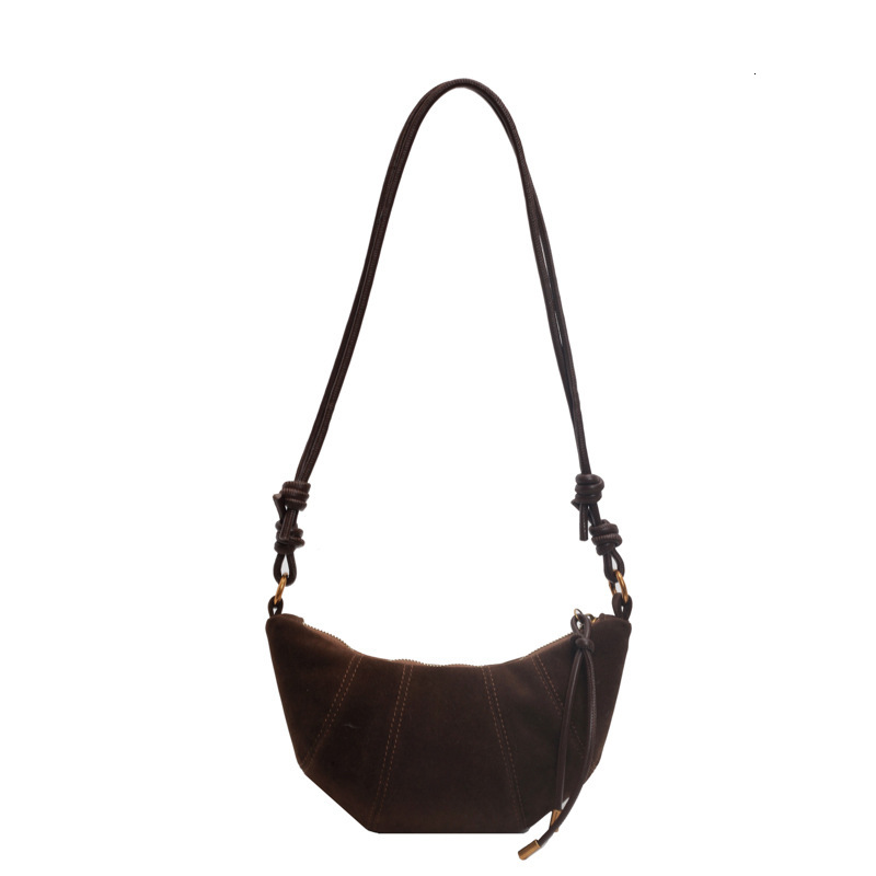 Fashionable and versatile underarm dumpling 2025 new frosted leather horn bag, internet famous single shoulder crossbody bag swissmilitary