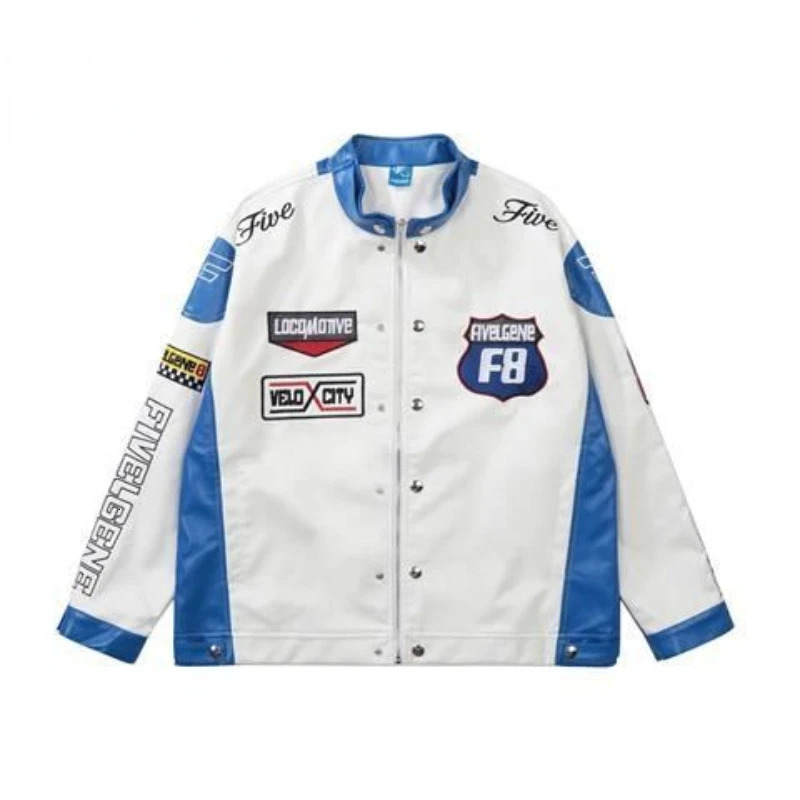 y2K Autumn and Winter American Street Girl Motorcycle Couple Leather Jacket PU ed Baseball Uniform Jack 250213