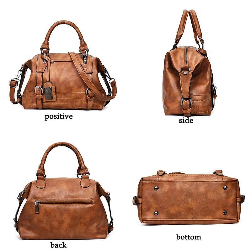 High Quality Soft Leather Handbags Designer Retro Crossbody Bags for Women Large Capacity Ladies Shoulder Messenger Bag