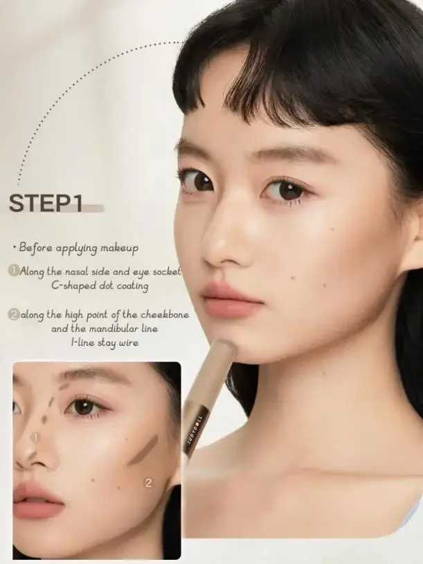 Judydoll Dual Head Highlighter Contouring Liquid Matte High Gloss Face Bronzer Contour Stick Nose Shaping Pen Cosmetics MakeupW250217