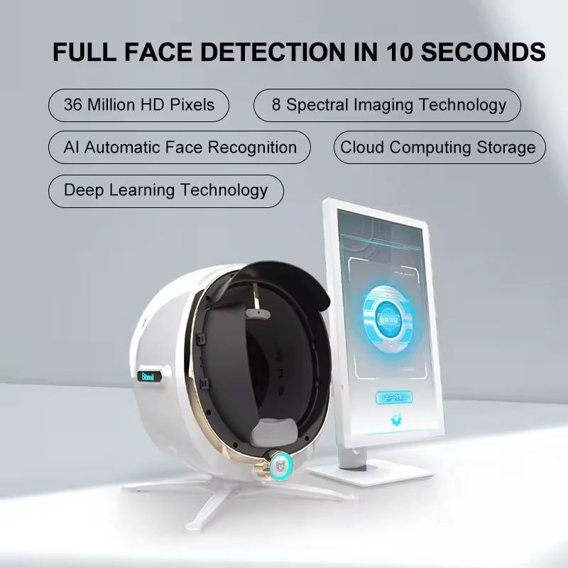 OEM ODM Skin Scanner Analyzer Face Analysis Skin Problem Diagnosis 36 Million Pixels 3D Display Wrinkle Freckle Acne Testing Skin Analysis Machine