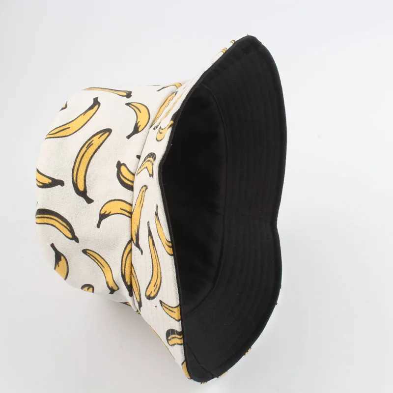Bana toilet cap mens summer bucket cap banana print Bob hat hip-hop Goros fisherman hat W250217