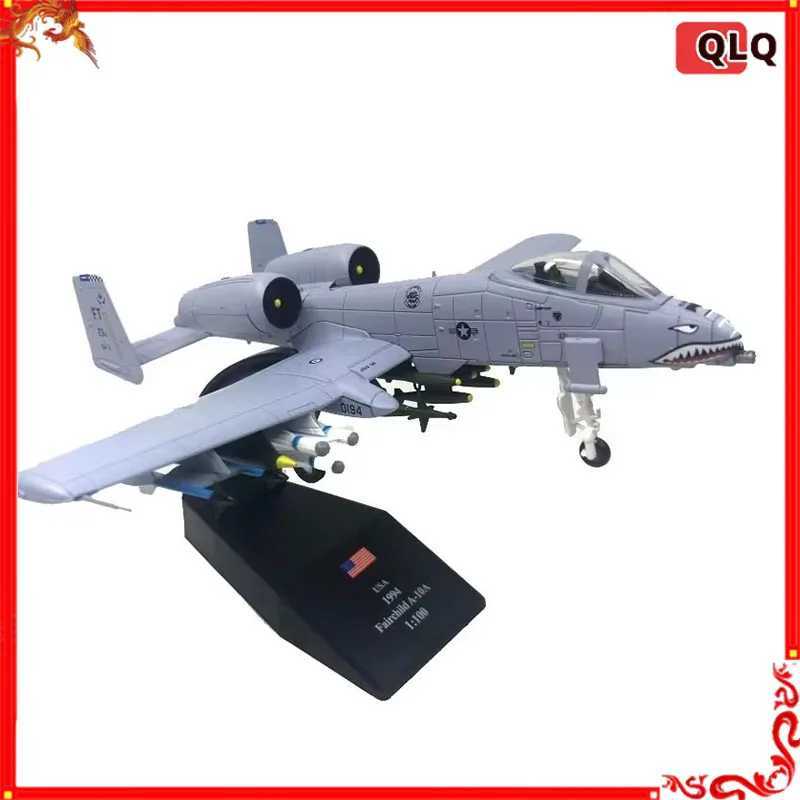 New 1/100 Scale US A-10 A10 Thunderbolt II Warthog Hog Attack Plane Fighter Diecast Metal Aircraft Model Children Boy GiftT250217