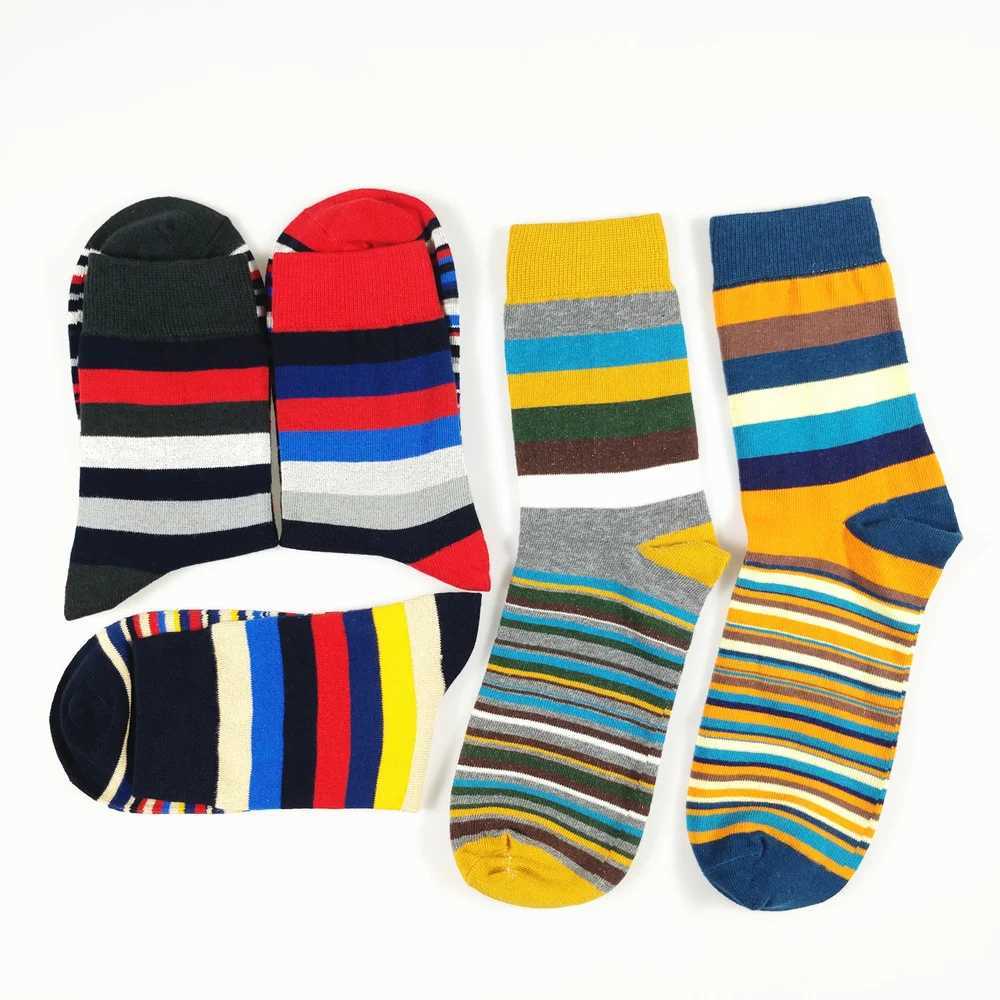 Casual Mens Socks Chromatic Stripe Five Pairs Of Socks Man With The Final Design Clothing Fashion Designer Style Cotton No Box W250217