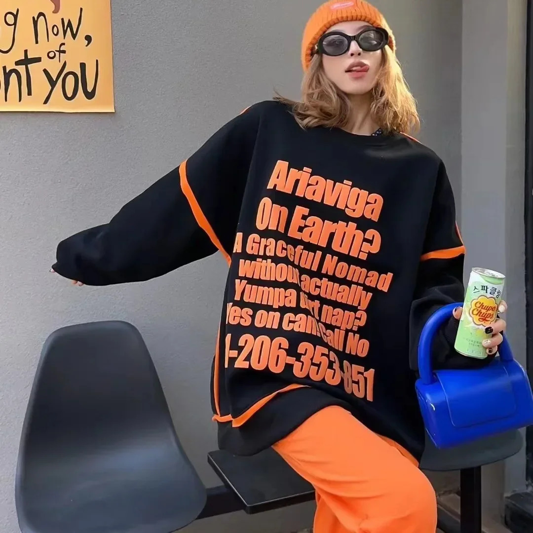 Womens Hoodie Spring Autumn Thin Style Threedimensional Foam Letter Jacket Trendy and Fashionable Top Sweatshirt T0021 250213