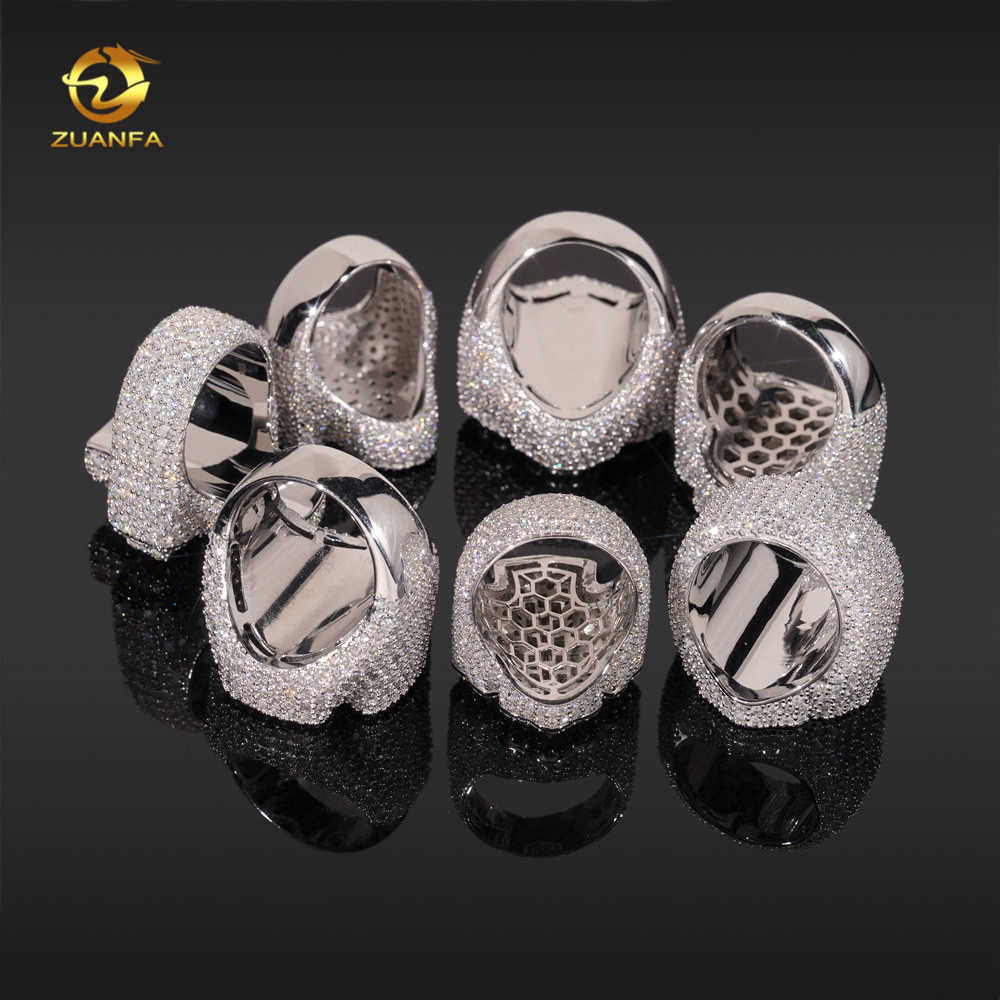 Hip Hop Style Hot Sale Vvs Moissanite Men Diamond Rings 925 Silver Ice Out Ring Cross Moissanite Hip Hop Ring Collection