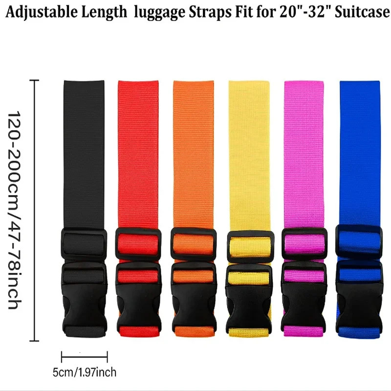 Straight luggage strap for suitcases polyester luggage strap with adjustable release buckle travel accessories 250214