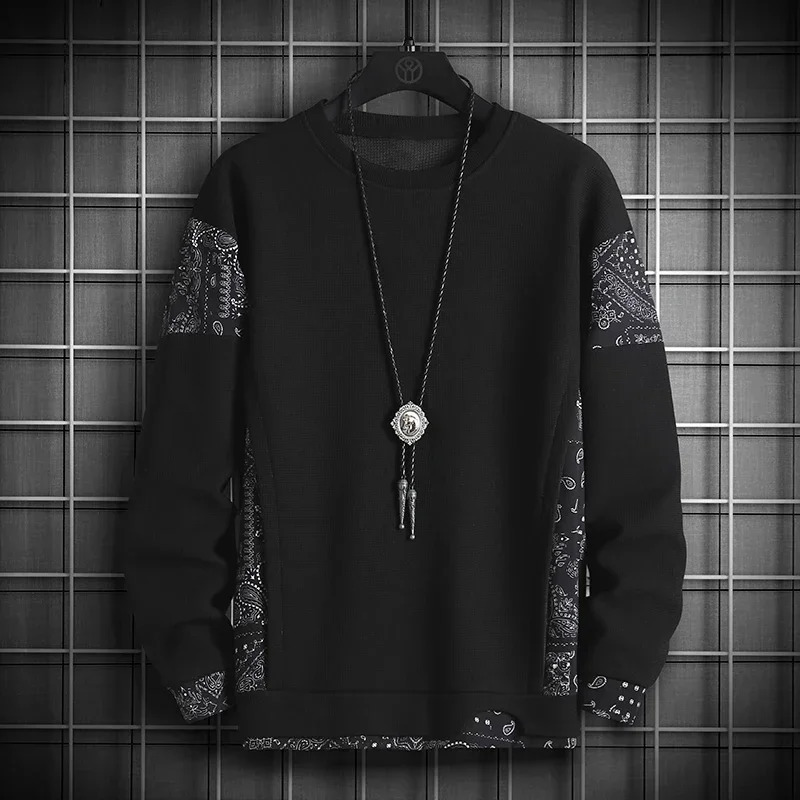 Mens Fashion Casual Hoodie Male Sportswear Pullover Patchwork Autumn Sweatshirt Large Size Men Hip Hop Hoodies 250214