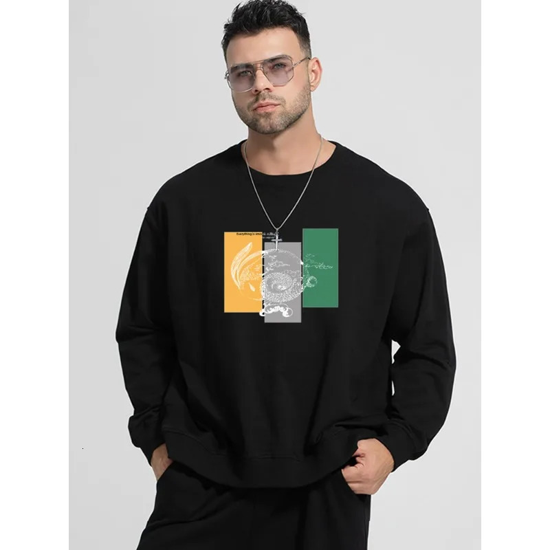 Plus Size Oversized Men Tops Autumn Pullovers Sweatshirts 6XL 7XL110180kg Man Round Neck Long Sleeve Printed Big Clothing 250214