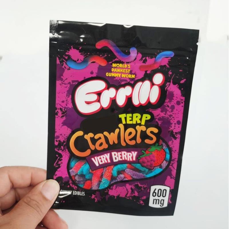 600mg empty bags infused CRAWLERS VERY BERRY GLOWWORMS LOL Packaging mylar bags Xvtgt Fwcql