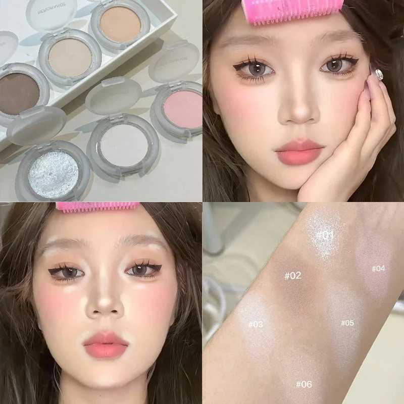 Monochrome Matte White Highlighter Palette Lasting Face Contouring Shadow Natural Brightening Eyes Lying Silkworm Korean Make UpXJ250217