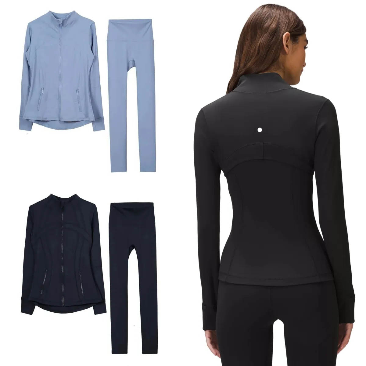 5A Women Yoga Sets Workout set jackets shorts leggings Speed sets High Waist Sports Jackets Zip Up Coat Elastic Sportswear Outfits jackets set