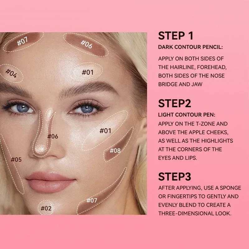 Face Contouring Highlighter Stick Silkworm Highlight Brighten Facial Outline Contour ly Matte Concealer Cream Makeup ToolW250217