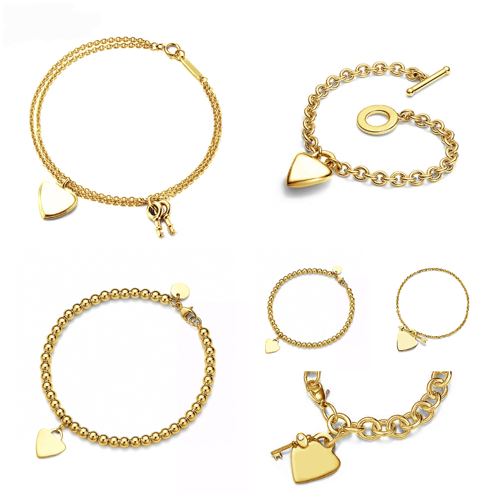 braclet designer luxury designer jewelry gold jewellery heart bracelet 18K Gold Plated Classic Unisex designer jewelry bangle heart bangle bracelet gift for women
