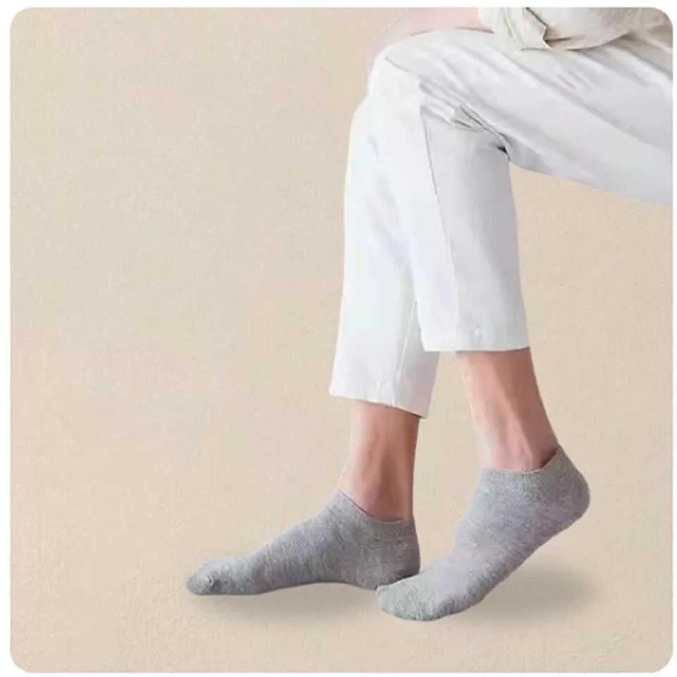 5/0 Pairs Mens Boat Socks Business Sport Sweat Absorption Mature Summer Autumn Solid Color Non Pilling Versatile Ankle Socks W250217