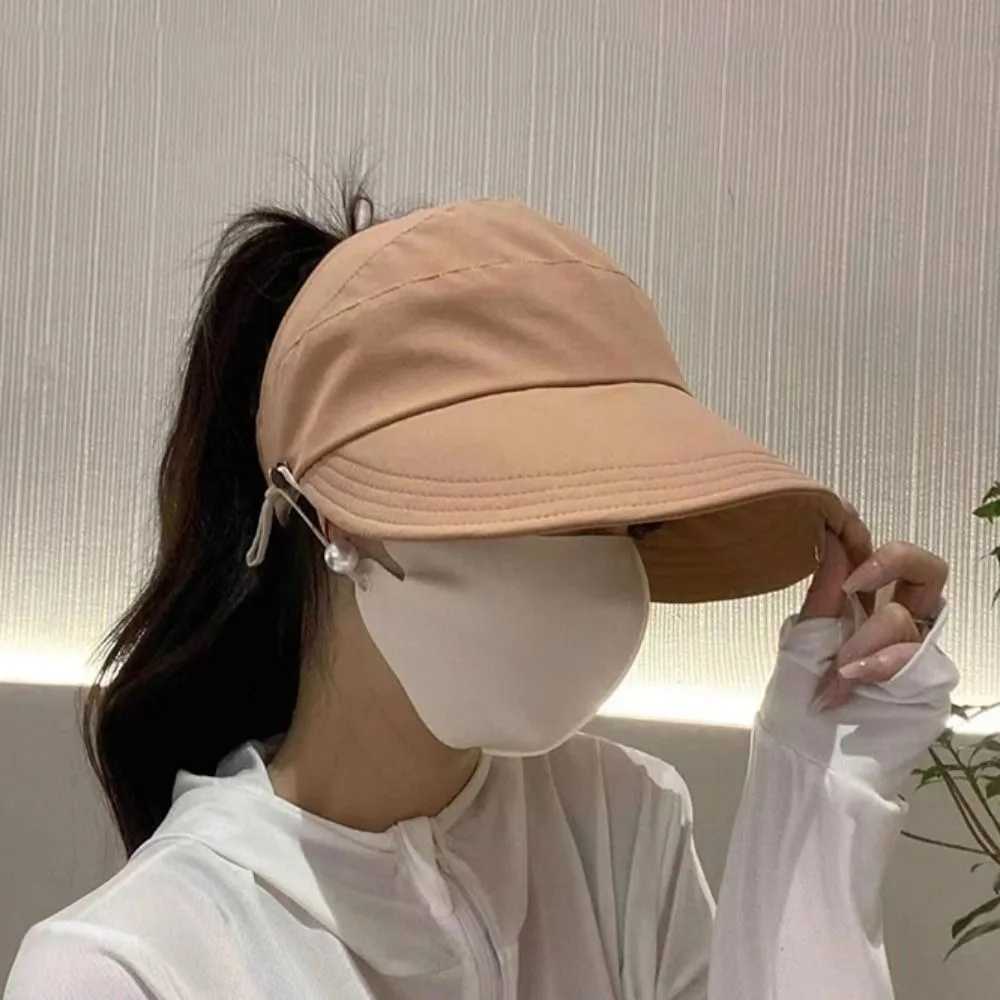 Summer Wide Brim Sunhat Womens Foldable and Adjustable Outdoor Beach Bucket Hat UV Protective Cover Fishermans Tail Hat W250217