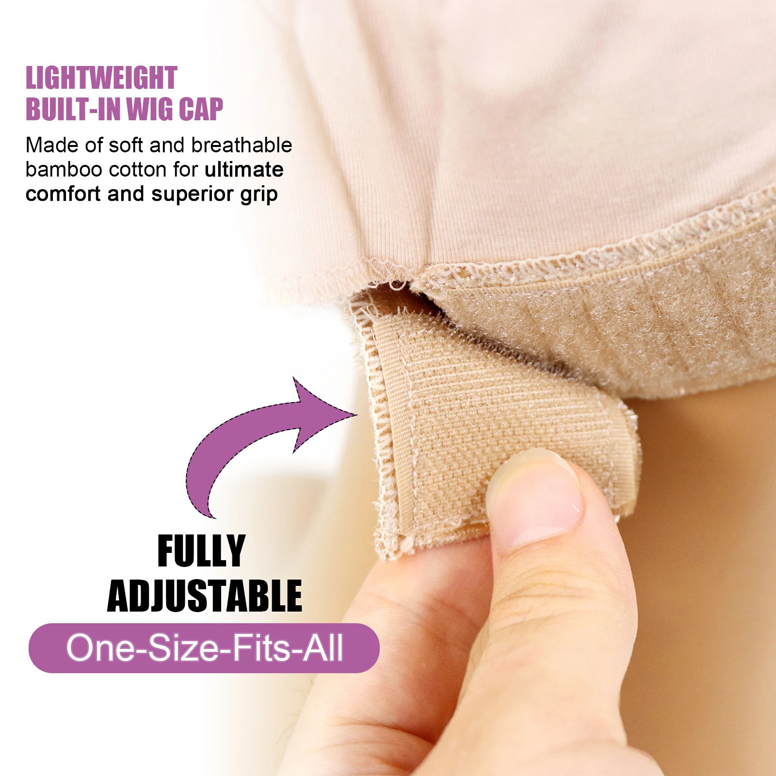 4x4 Lace Wig Grip Cap for Women Adjustable Wig Cap with Headband Non-Slip Wig Gripper to Keep Wigs Lace Front In Place Nude 250214