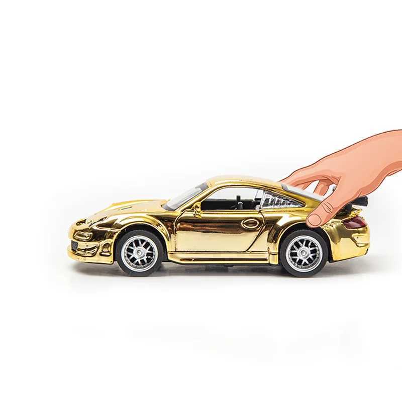 1/32 Racing Car Alloy Model Rare Pull Back Golden Car Model For Boy Birthday Gift Christmas Kids Toy Vehicles Collection GiftsT250215
