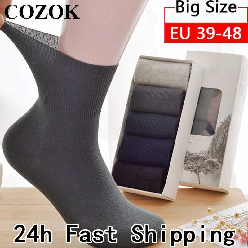 5 Pairs/Lot Diabetic Socks Men Prevent Varicose Veins Socks for Diabetes Hypertensive Patients Cotton Material Big Size464748 W250217