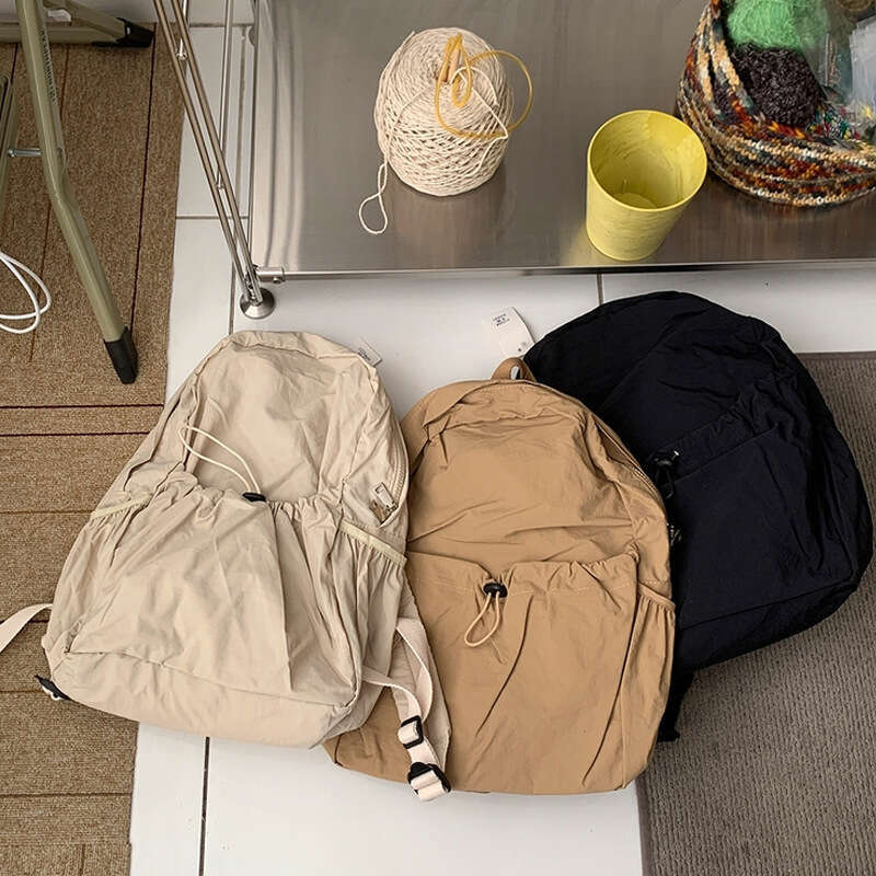 Korean Backpack, Large Capacity Nylon Casual Simple Canvas Bag, Female College Student Versatile Backpack Wholesale