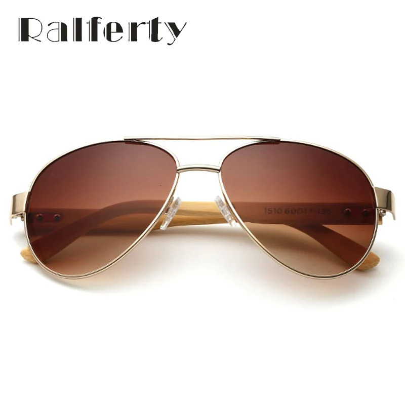 Ralferty Vintage Pilot Wood Sunglasses Men Women UV400 Gradient Sun Glasses Driver Sport Eyewear Original Bamboo Sunglass K1510 250214
