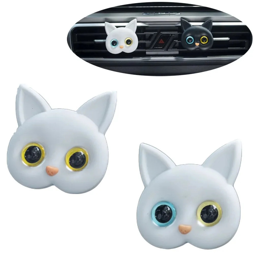 Car Air Outlet Perfume Creative Three-dimensional Bright Eye Cat Cute Two-color Pupil Kitten Car Interior Fragrance Accessories 250214
