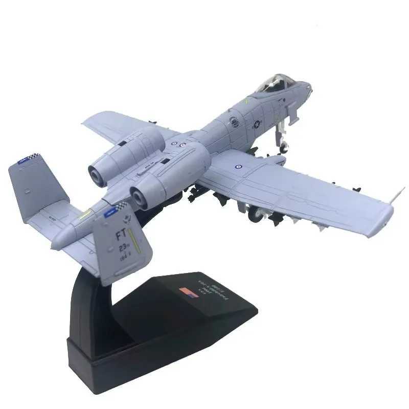 New 1/100 Scale US A-10 A10 Thunderbolt II Warthog Hog Attack Plane Fighter Diecast Metal Aircraft Model Children Boy GiftT250217