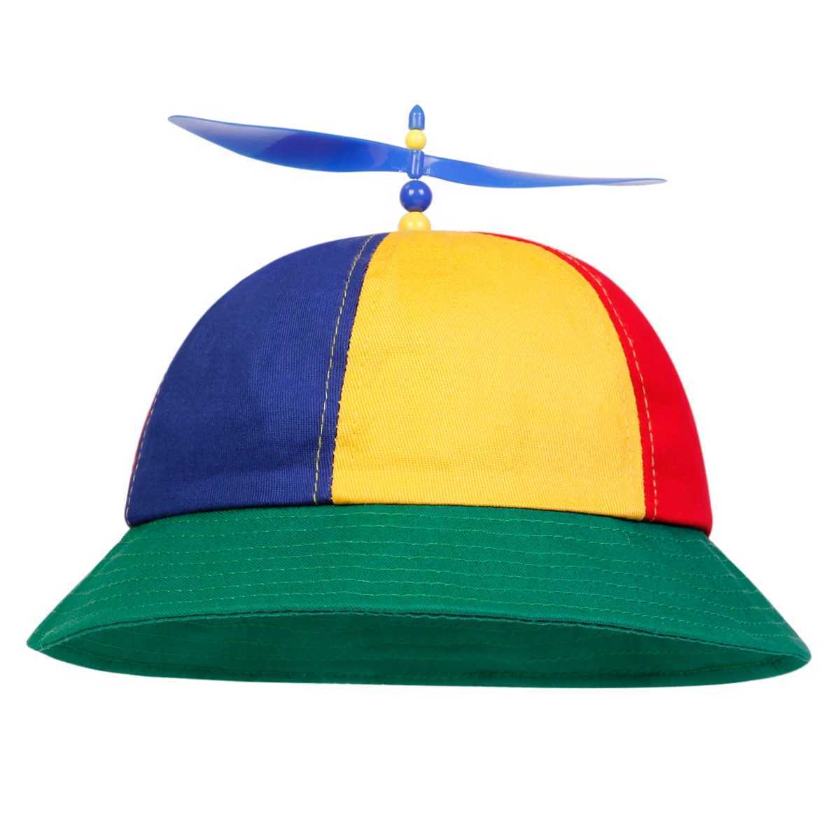 Unisex Multi Color Splicing Propeller Personality Bucket Hats Fishermen Caps Outdoor Casual Cap Sunscreen Hat W250217